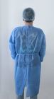 Robe non tissée jetable tricotée bleue d'isolement de manchette