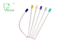 Astuce colorée de salive de PVC de corps clair jetable dentaire d'éjecteur